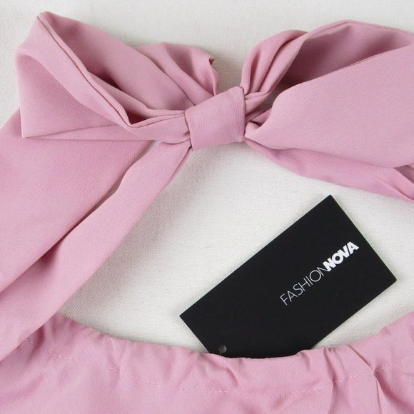 NWT Fashion Nova Dreamy Days Chiffon Romper Halter, Lined, Size Medium - Picture 2 of 5